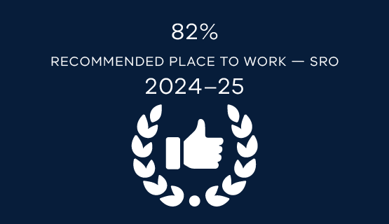 82% recommended place to work - SRO 2024-25